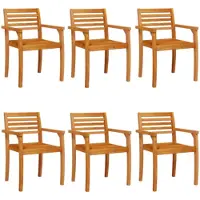 vidaXL Chaises de jardin 6 pcs. 59x55x85 cm bois massif acacia