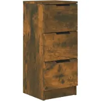 vidaXL Sideboard chêne fumé 30x30x70 cm bois composite