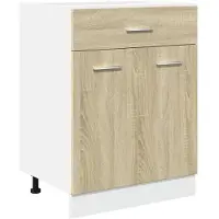vidaXL Armoire basse à tiroirs Lyon Chêne Sonoma 60x46x81,5 cm Matériau dérivé du bois