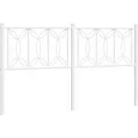 vidaXL Tête de lit de rechange en métal blanc 160 cm