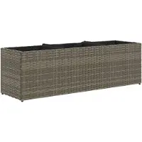vidaXL Lit surélevé avec 3 compartiments Gris 105x30x32 cm Poly rotin