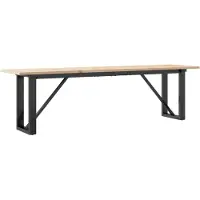 vidaXL Table basse piètement en O 160x40x45 cm pin massif & acier
