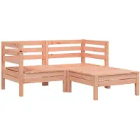 vidaXL Canapé de jardin 2 places avec pouf bois massif douglas