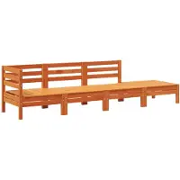 vidaXL Canapé de jardin 4 places brun cireux pin massif