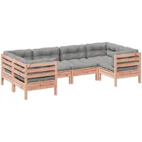 vidaXL Ensemble de 6 canapés de jardin avec coussins en bois massif de douglas