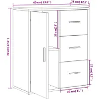 vidaXL Sideboards 2 pcs. Chêne gris Sonoma 60x31x70 cm Bois composite