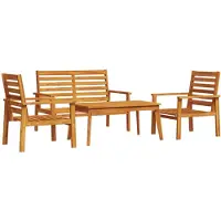 vidaXL Ensemble de salon de jardin 4 pièces en bois massif d'acacia