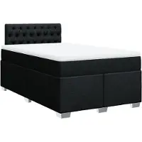 vidaXL Lit boxspring avec matelas noir 120x200 cm Tissu