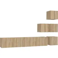 vidaXL Armoire TV murale chêne Sonoma Matériau dérivé du bois