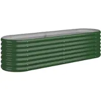 vidaXL Lit surélevé de jardin Acier galvanisé 152x40x36 cm Vert