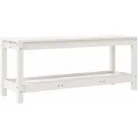 vidaXL Banc de jardin blanc 108x35x45 cm pin massif