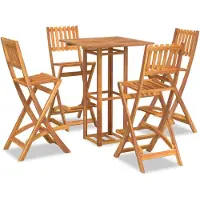 vidaXL Ensemble de bar de jardin 5 pièces en bois massif d'acacia