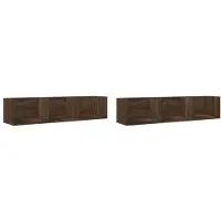 vidaXL Armoires murales 2pcs chêne marron 75x18x16,5cm bois ingénierie