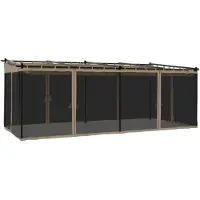 vidaXL Pavillon avec parois en filet Taupe 6x3 m acier