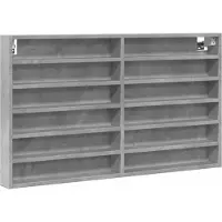 vidaXL Armoire à vitrine gris béton 100x8,5x58 cm bois d'ingénierie