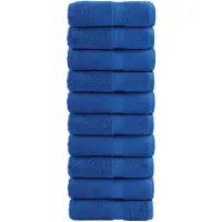 vidaXL Serviettes de toilette premium SOLUND 10 pièces Bleu 30 x 30 cm 600 g/m²