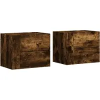 vidaXL Tables de chevet murales 2 pcs chêne fumé 45x30x35 cm