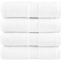 vidaXL Serviettes de toilette premium SOLUND 4 pièces Blanc 30 x 30 cm 600 g/m²