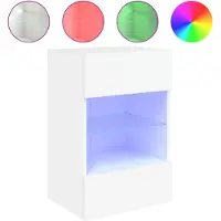 vidaXL Meuble TV mural avec lampes LED blanc 40x30x60,5 cm