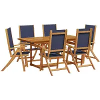 vidaXL Ensemble de jardin 7 pièces en acacia massif et textilène