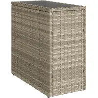 vidaXL Table d'appoint de jardin avec plateau en verre 58x27,5x55 cm Poly rotin
