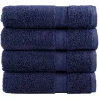 vidaXL Essuie-mains de qualité supérieure SOLUND 4 pcs bleu marine