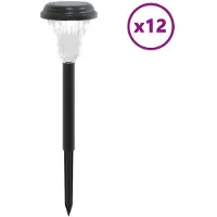 vidaXL Eclairage solaire de chemin avec piquet de terre 12 pcs. Blanc