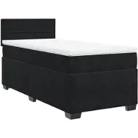 vidaXL Lit boxspring avec matelas noir 90x200 cm velours