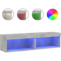 vidaXL Armoires TV avec lampes LED 2 pcs. Gris béton 60x30x30 cm