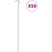 vidaXL Piquets de tente 50 pcs 30 cm Ø4 mm acier galvanisé