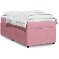 vidaXL Lit boxspring avec matelas rose 100x200 cm velours