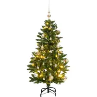 vidaXL Sapin de Noël artificiel articulé 150 LED et boules 150 cm