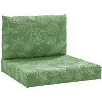 vidaXL Coussins De Palette Lot De 2 Motif De Feuilles Tissu Oxford