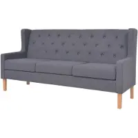 vidaXL Canapé à 3 places tissu gris