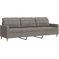 vidaXL Canapé à 3 places Taupe 210 cm Tissu