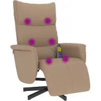 vidaXL Fauteuil de massage avec repose-pieds Cappuccino-Brun Similicuir