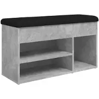 vidaXL Banc à chaussures gris béton 82x32x45,5 cm bois d'ingénierie