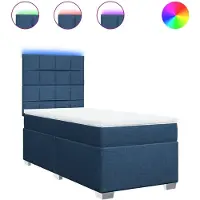 vidaXL Lit boxspring avec matelas bleu 80x200 cm Tissu