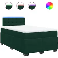 vidaXL Lit boxspring avec matelas vert foncé 120x190 cm velours