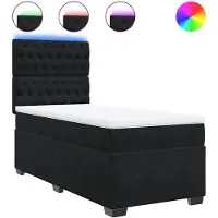 vidaXL Lit boxspring avec matelas noir 80x200 cm velours