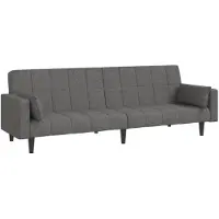 vidaXL Canapé-lit 2 places avec 2 coussins Tissu gris clair