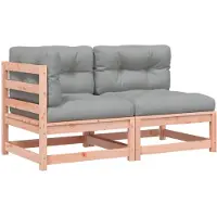 vidaXL Canapé de jardin avec coussins 2 places en bois massif de douglas