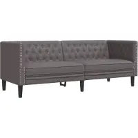 vidaXL Canapé Chesterfield 3 places Gris Similicuir
