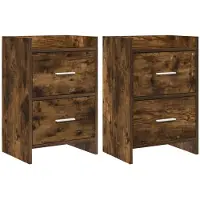 vidaXL Tables de chevet 2 pcs Chêne fumé 40 x 30 x 60 cm
