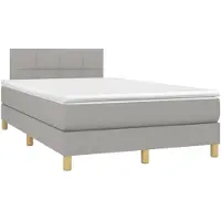 vidaXL Lit boxspring avec matelas gris clair 120x190 cm Tissu