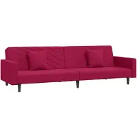 vidaXL Canapé-lit à 2 places et deux oreillers Rouge bordeaux Velours