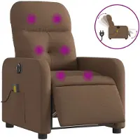 vidaXL Fauteuil de massage électrique Marron Tissu