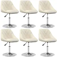 vidaXL Chaises de salle à manger 6 pcs. Pivotant Crème Velours