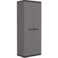 Keter Armoire de rangement Pi? - - 3 étagères réglables - Gris anthracite et noir