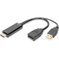Digitus Ak-330101-002-s Displayport To Hdmi Cable 20 Cm Argenté